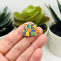 Gold Trick or Treat Halloween Charms, 20x24mm