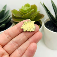 Gold Trick or Treat Halloween Charms, 20x24mm