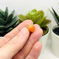 Orange Flower Bud Charms, 14x9mm