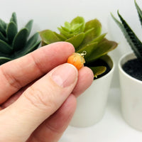 Orange Flower Bud Charms, 14x9mm