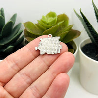 Silver Trick or Treat Halloween Charms, 20x24mm