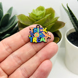 Black Trick or Treat Halloween Charms, 20x24mm