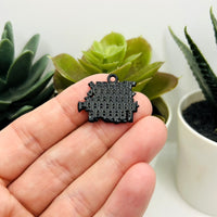Black Trick or Treat Halloween Charms, 20x24mm