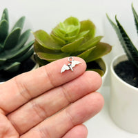 Small Silver Bat Charms, 9.5x14mm