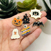 Enamel Halloween Mix Charms - 12 Pieces, 6 Styles