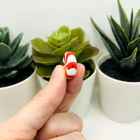 Red and White Mint Candy Beads, 20x20mm