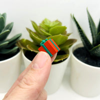 3D Red Christmas Present Charms, 13x13mm