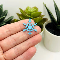 Blue Christmas Snowflake Charm, 22x26mm