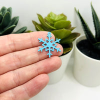 Blue Christmas Snowflake Charm, 22x26mm