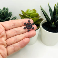 Black Christmas Snowflake Charm, 22x26mm