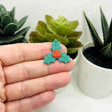 3D Mistletoe Holly Charms, 26x24mm