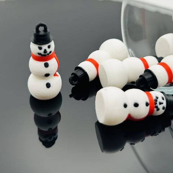 3D Snowmen Charms, 27x12mm