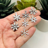 Silver Snowflake Mix Charms, 120 pieces - 12 styles