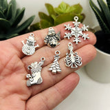 Silver Christmas Mix Charms, 120 pieces - 12 styles