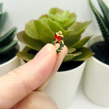 Enamel Christmas Wreath Charms, 15x12mm