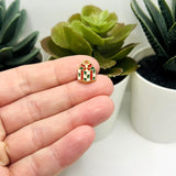 Enamel Christmas Present Gift Charms, 14x10mm