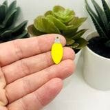 Yellow Christmas Light Charm, 10x25mm