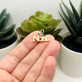 Enamel Noel Christmas Charms, 15x19mm