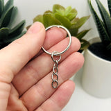 Silver Toned Steel Key Chain Starter Split Rings, 25mm