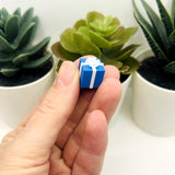 3D Blue Hanukkah Present Charms, 13x13mm