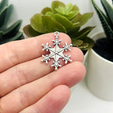 Silver Snowflake Charms, 29x22mm