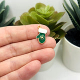 Green Mitten Christmas Glove Charms, 19x11mm