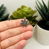Black Snowflake Charms, 20x17mm