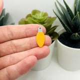 Orange Christmas Light Charm, 10x25mm