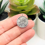 1, 4, 20 or 50 Pieces: Antiqued Silver Azazel Demon Sigil Pendant Charm