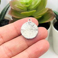 1, 4, 20 or 50 Pieces: Antiqued Silver Azazel Demon Sigil Pendant Charm