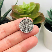 1, 4, 20 or 50 Pieces: Antiqued Silver Astaroth Demon Sigil Pendant Charm