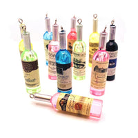 Colorful Acrylic Wine Bottle Pendants, 53x12mm