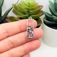 1, 4, 20 or 50 Pieces: Rectangle Silver Mushroom Pendant Charm
