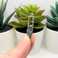 1, 4, 20 or 50 Pieces: Rectangle Silver Mushroom Pendant Charm