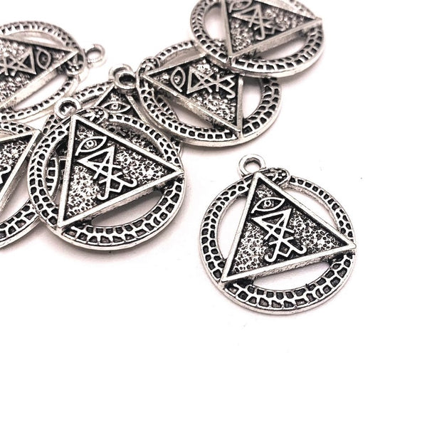 1, 4, 20 or 50 Pieces: Lucifer Demon Sigil with Ouroboros Pendant Charm