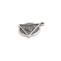 1, 4, 20 or 50 Pieces: Antiqued Silver Eye of Providence Pendant Charm