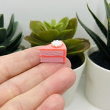 Strawberry Cake Pink Frosting Charms, 20x15x13mm