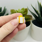 3D Silver and Gold Present Charms, 13x13mm