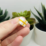 3D Silver and Gold Present Charms, 13x13mm