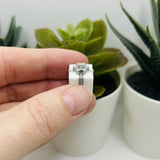 3D Silver and White Present Charms, 13x13mm