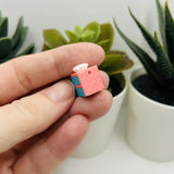 Pink and Blue Unicorn Cake Charms, 20x15x13mm