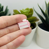 White Cake with Pink Frosting Charms, 20x15x13mm