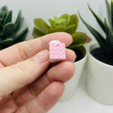 White Cake with Pink Frosting Charms, 20x15x13mm