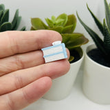 White Cake with Blue Frosting Charms, 20x15x13mm