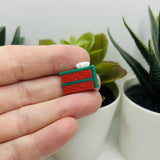 Red and Green Christmas Cake Charms, 20x15x13mm