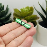 3D Green Snowboard Charms, 35x9 mm