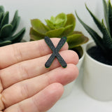 3D Green Crossed Ski Charms, 32x20 mm