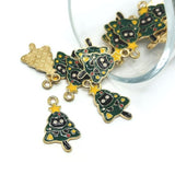 Christmas cat charm 25x15mm holiday jewelry charm