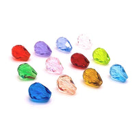 12 or 60 Pieces: 6x8 mm Teardrop Imitation Crystal Birthstone Bead Set