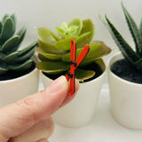 3D Red Crossed Ski Charms, 32x20 mm